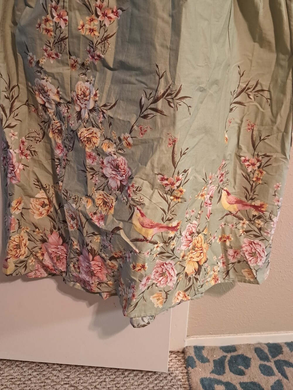 Rachel Zoe Size 2 NWT 97% Cotton  2% Spandex Sage Floral Dress With Pockets - Picture 5 of 8